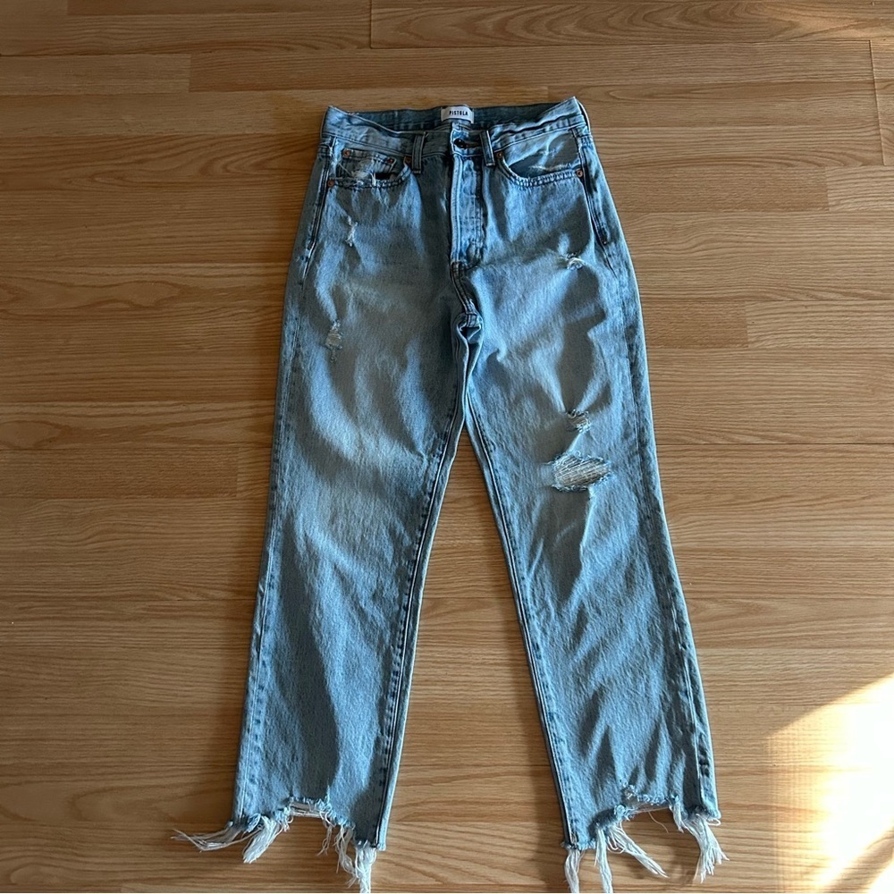 Pistola Light Blue Distressed Women Jeans